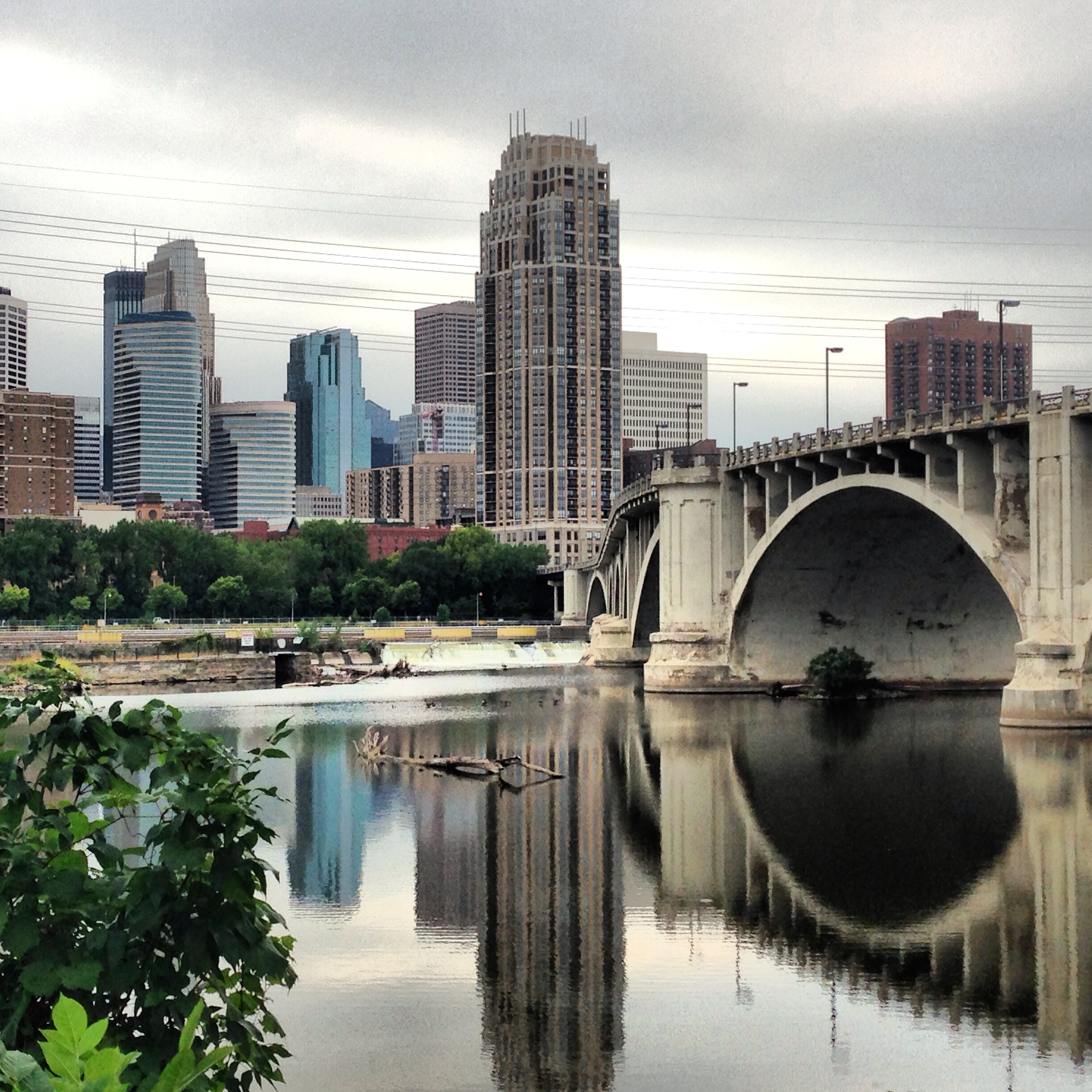 Shot of downtown Minneapolis and the Old Stone Arch Bridge from a trip in September 2013